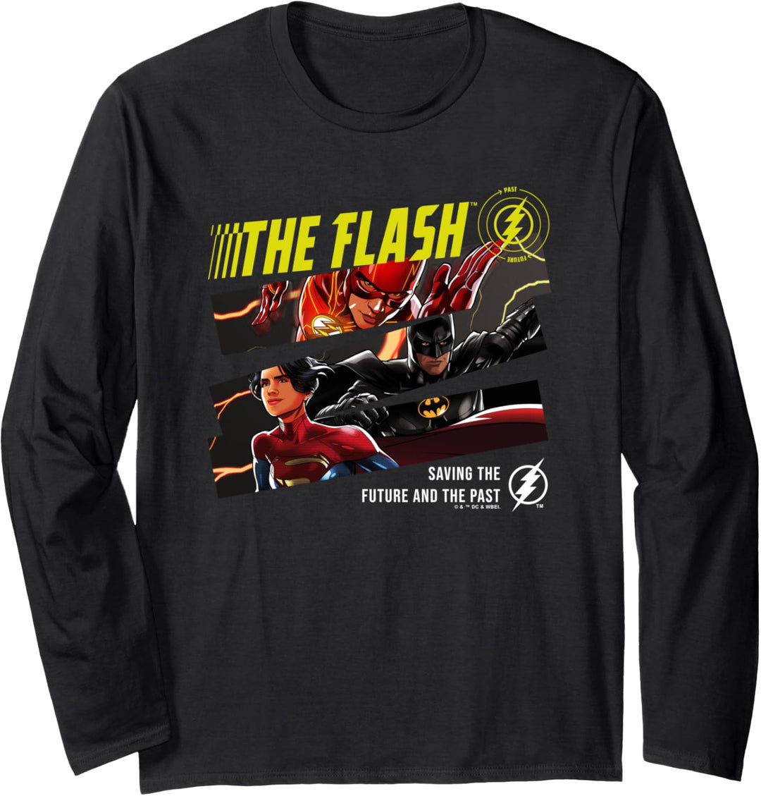 The Flash Movie Batman Supergirl Panels Langarmshirt