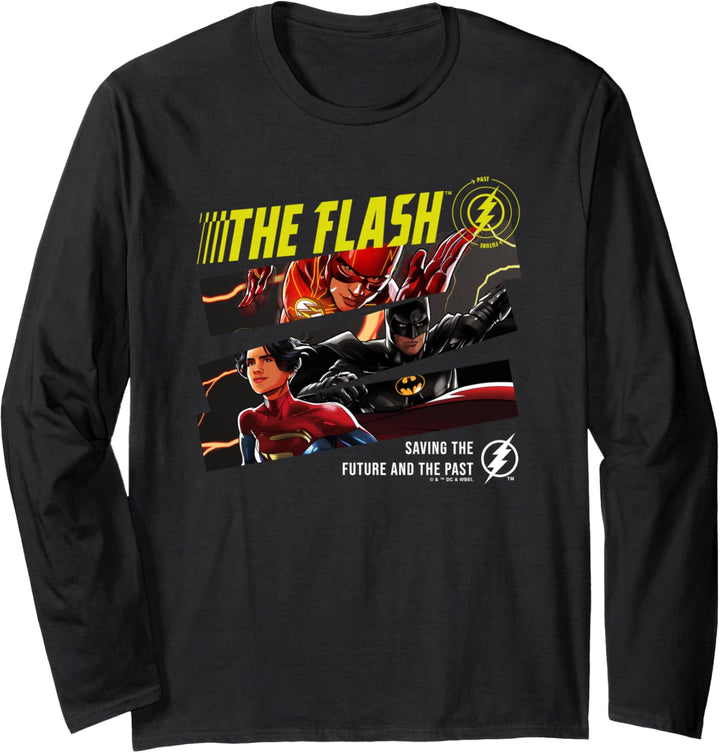 The Flash Movie Batman Supergirl Panels Langarmshirt