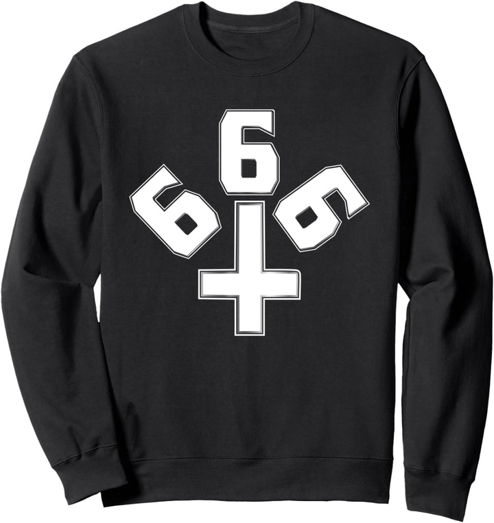666 Umgedrehtes Kreuz Satanisches Symbol Halloween-Teufel-Fan Sweatshirt