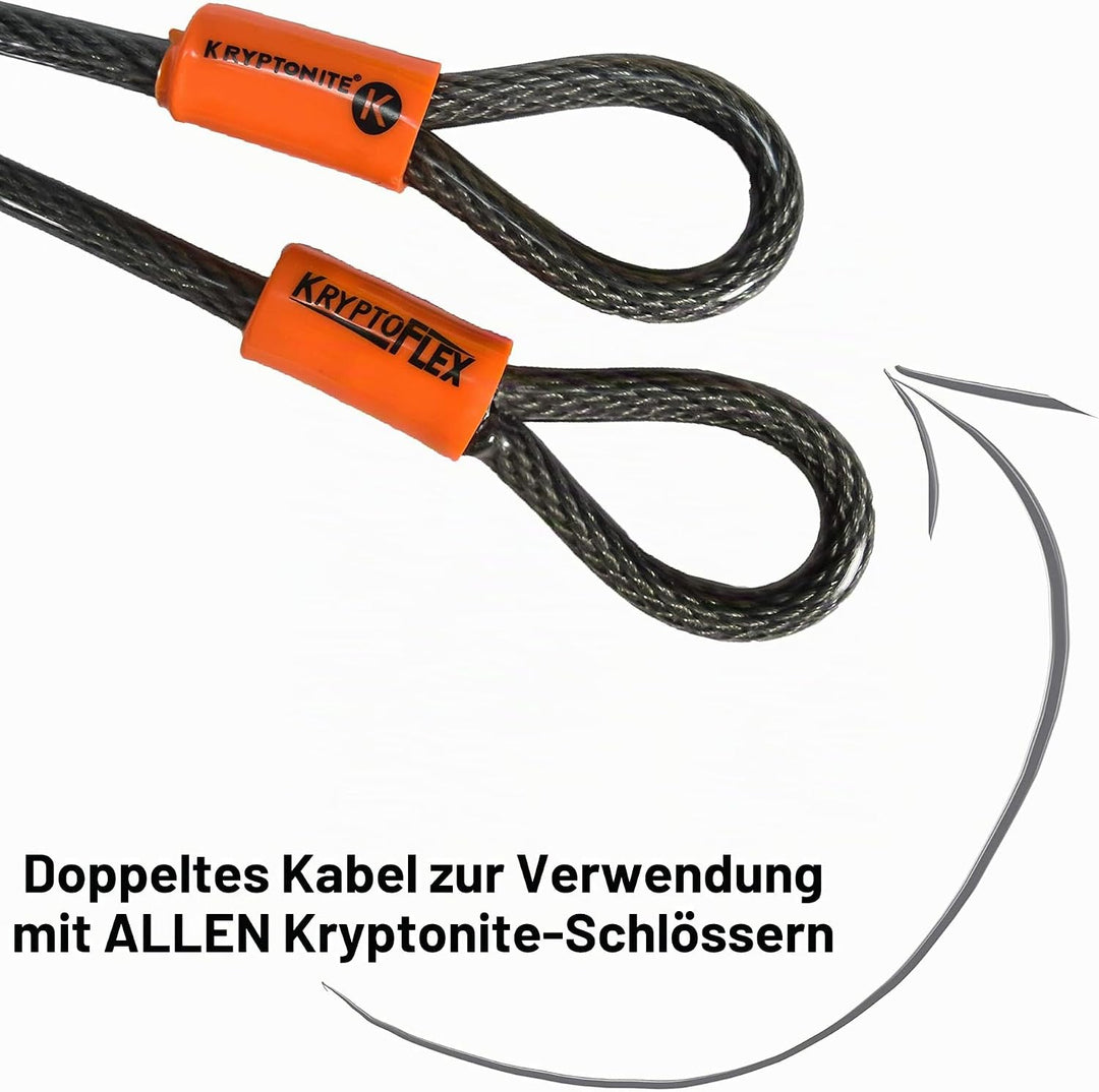 Kryptonite 808 Kabelschloss Evolution series 4 Integrated Chain 1090, Schwarz, 90cm &amp; Schlaufenkabel