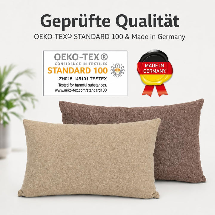Formalind 2er Set Sofakissen 50x30 cm, Zierkissen 2 Stück, Dekokissen, Couchkissen, 2 Bezüge + 2 Fül