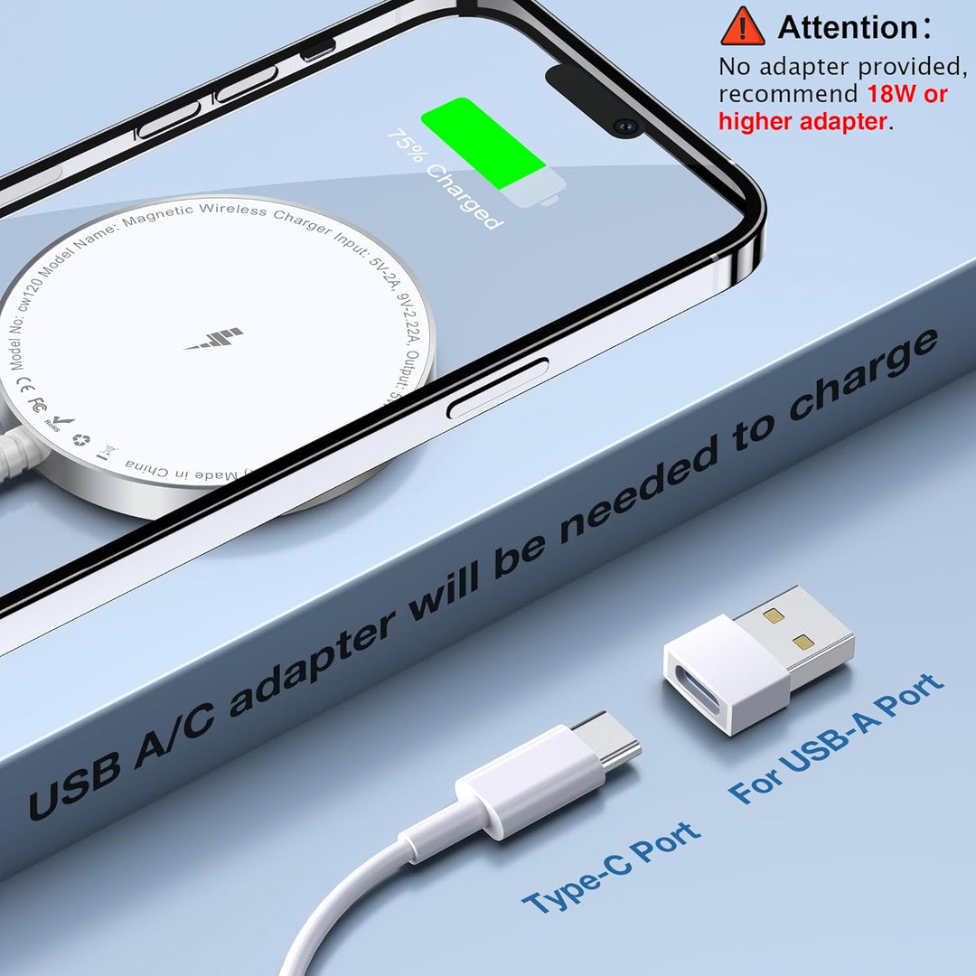Mag-Safe Ladegerät für iPhone Ladestation: Magnet Wireless Charger Induktive Kabelloses Ladepad Komp