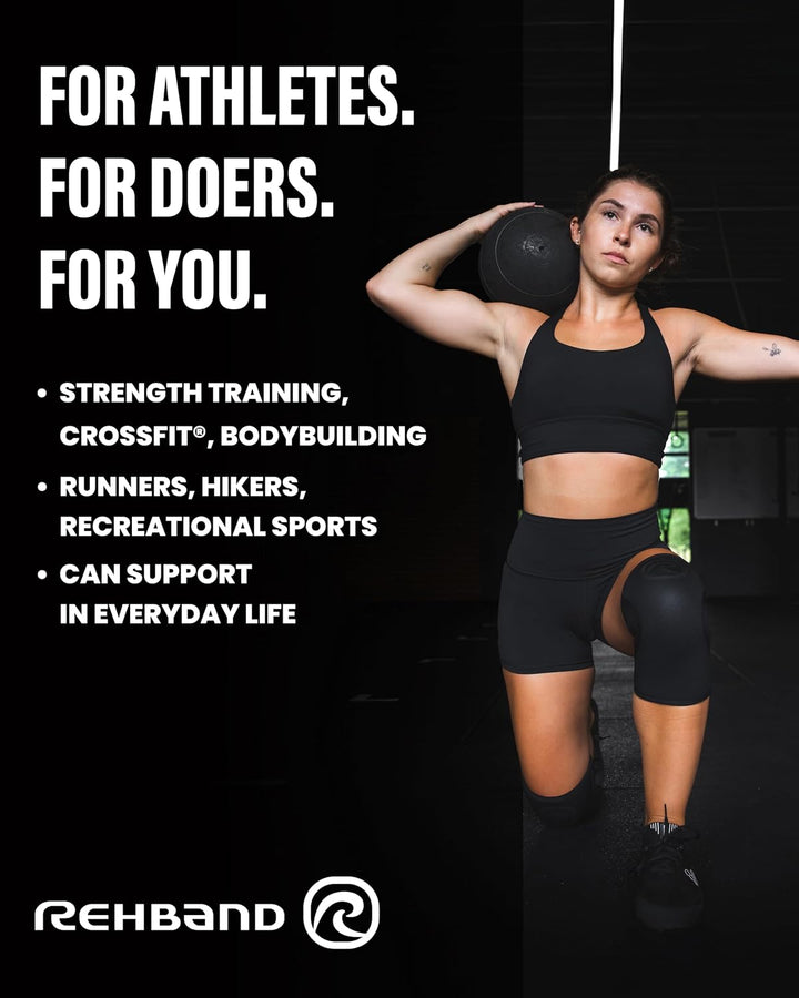 Rehband Kniebandage für Kraftsport &amp; Fitness - Kniebandage 7mm Neopren, flexibel &amp; rutschfest, Knee