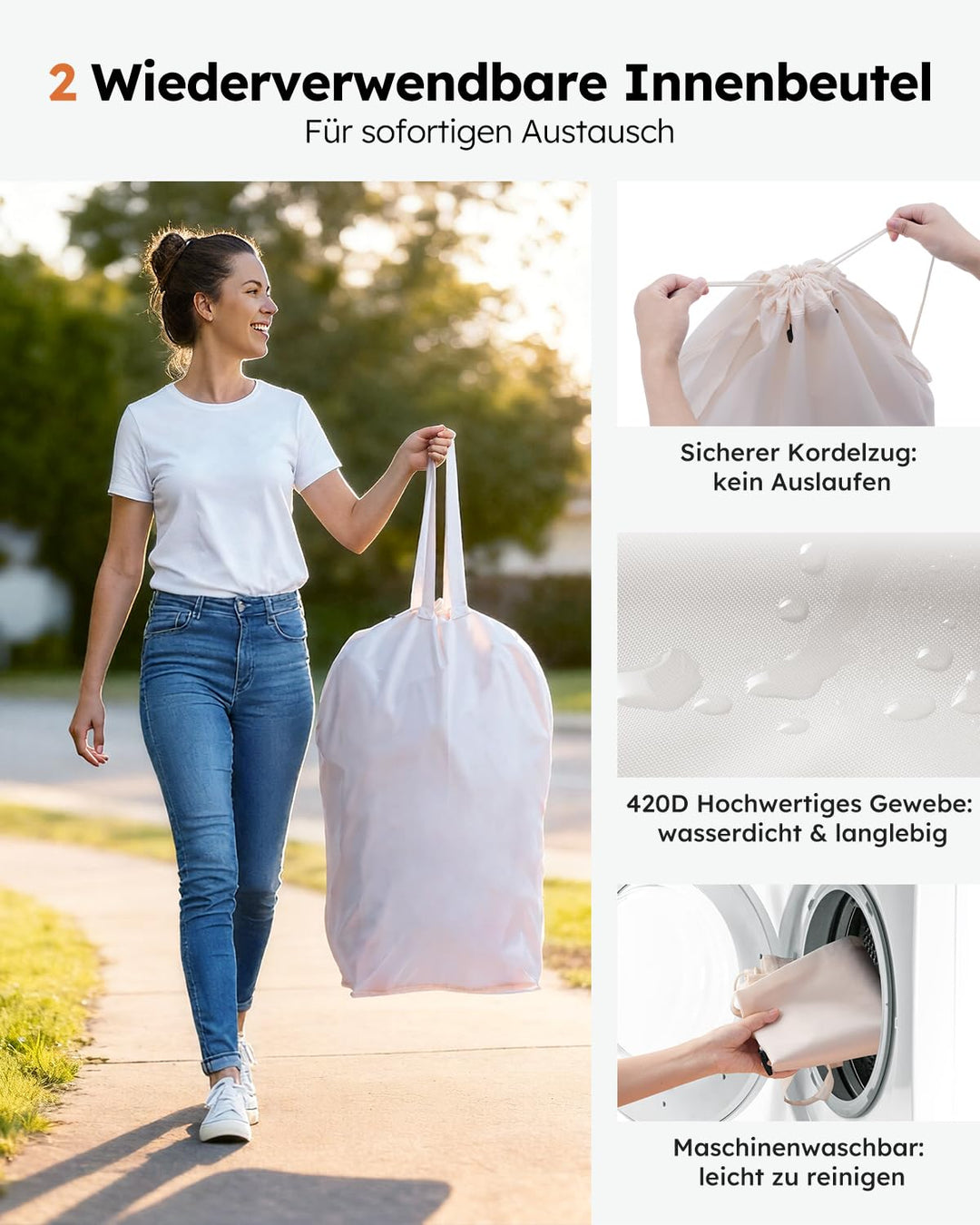 SOELDI 100L Pfandflaschen Sammelbehälter mit Deckel, Pfandflaschen Behälter mit zwei Abnehmbaren Tra