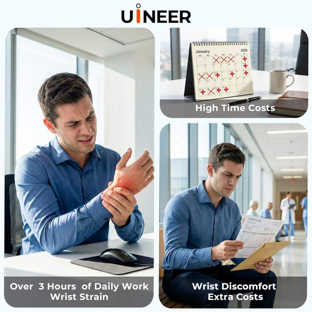 Uineer kabellose Maus, Multi-Device Tri-Mode Maus, sichtbare Leistungsstufe (2.4G+BT4.0/BT5.0) Wiede