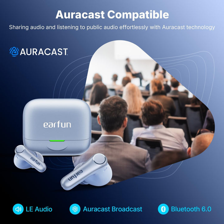 EarFun Air Pro 4+ Bluetooth Kopfhörer mit Noise Cancelling, Hybrid-Treibersystem, Hi-Res Audio, aptX