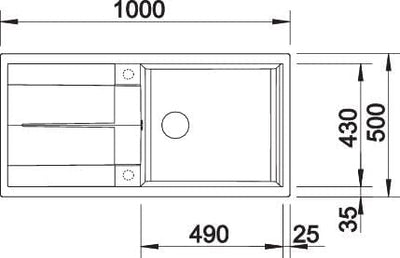 BLANCO METRA XL 6 S, 60 cm Unterschrank Extra grosses Becken 60 cm Unterschrank Tartufo, Extra gross