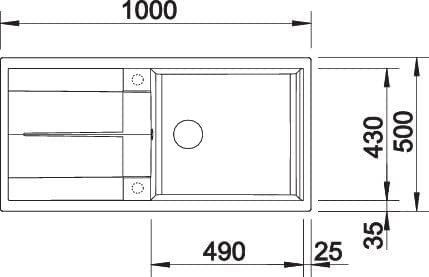 BLANCO METRA XL 6 S, 60 cm Unterschrank Extra grosses Becken 60 cm Unterschrank Tartufo, Extra gross