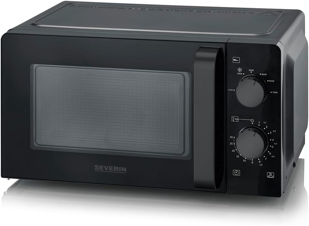 SEVERIN MW 9587 Mikrowelle Schwarz (matt), Edelstahl 800W Timerfunktion