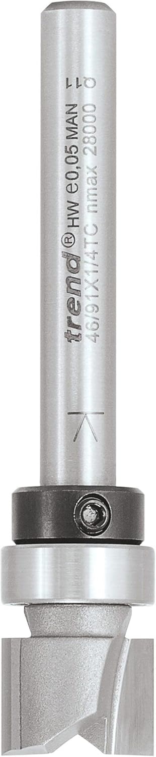Trend Professioneller Kugelgelagerter Profilfräser, 1/4 Zoll Schaft, 12,7 mm Schnittdurchmesser, 9,5
