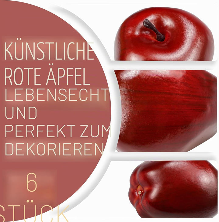 Lorigun Künstliche Äpfel gefälschte Früchte rote köstliche Äpfel für Dekoration, dekorative Frucht,
