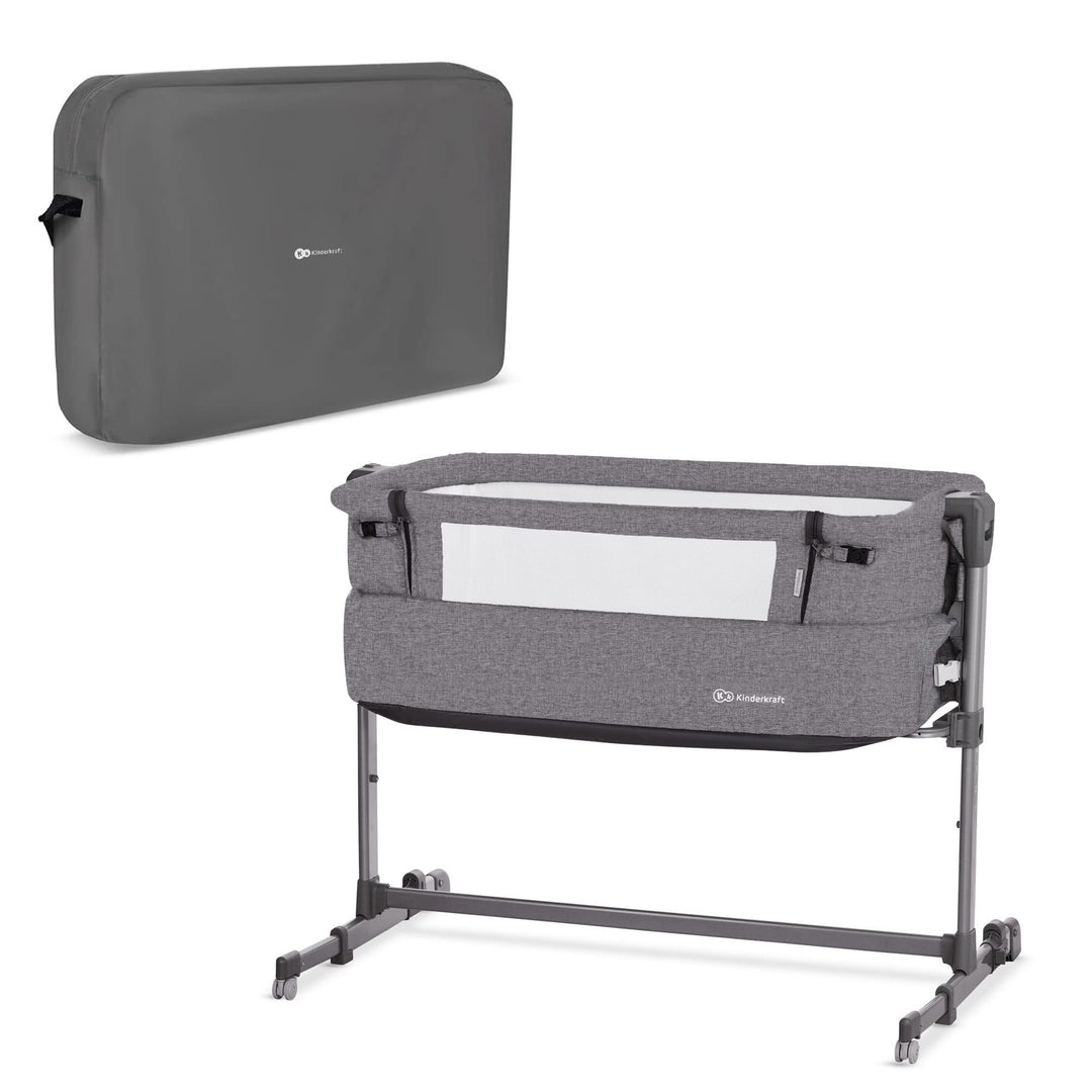 Kinderkraft Beistellbett NESTE UP, Babybetten, Zustellbett, Kinderbett, Kinderreisebett, 2 in 1, Höh