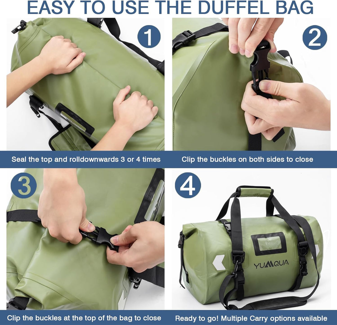 YUMQUA wasserdichte Duffle Bag, grosse Wasserfeste Reisetasche Sporttasche Duffel Dry Bag Waterproof