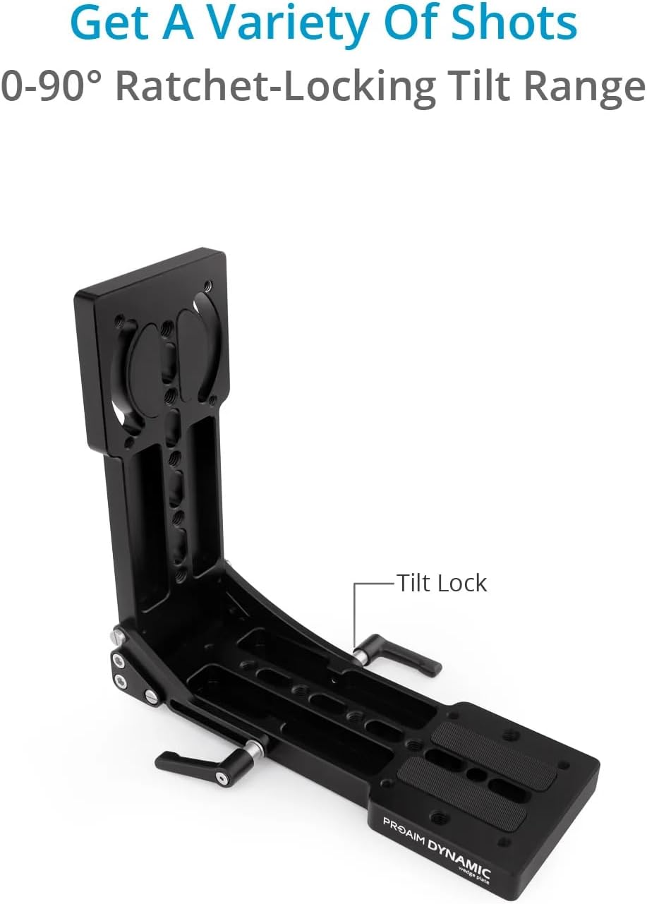 PROAIM Dynamic Wedge Tilt Levelling Camera Plate for Low & Dutch Cinematography/Photography | Pan Ad