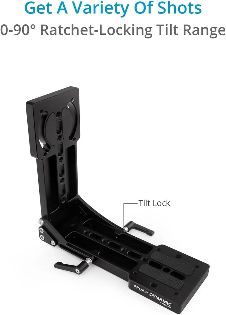 PROAIM Dynamic Wedge Tilt Levelling Camera Plate for Low & Dutch Cinematography/Photography | Pan Ad