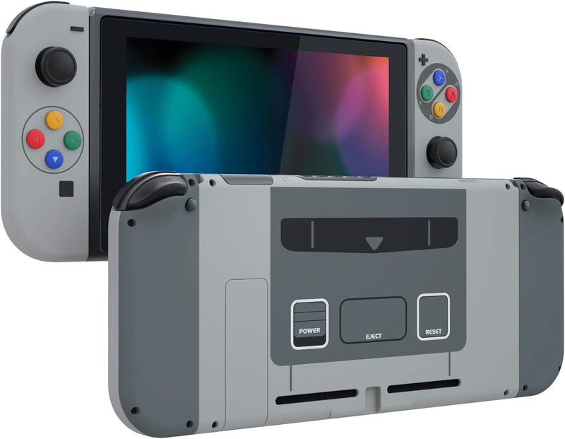 eXtremeRate Hülle Case für Nintendo Switch Joycon/Konsole, Rückgehäuse&Kickstand für Switch Console,