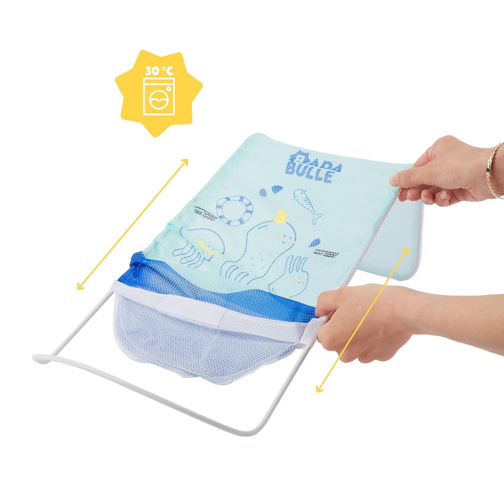 Badabulle Badeliege Meerestiere für Babys von 0-6 Monaten, mit bequemem Netzgewebe, Marineblau und H