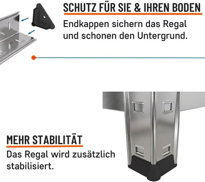 baudim - 180x60x40cm Schwerlastregal/Steckregal mit 5 Böden und 175kg Tragkraft, Metallregal, Garage