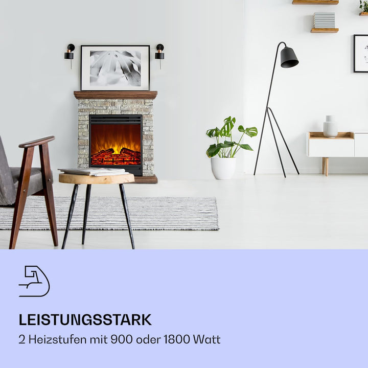 Klarstein Elektrokamin, Elektro Heizungen für Wohnzimmer & Innenräume, Elektrischer Kamin mit LED Fl