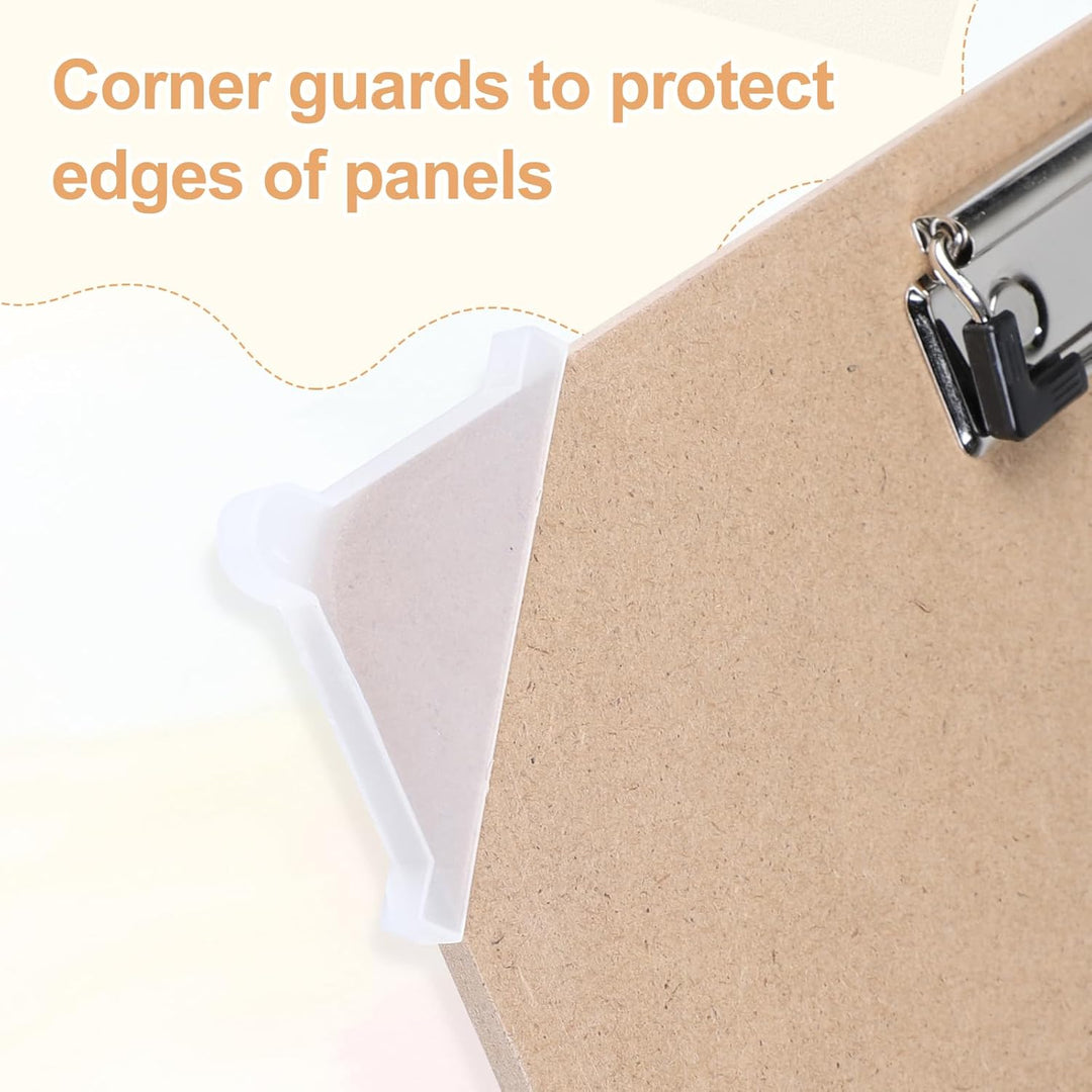 CPROSP Drawing Board Wooden 43 * 32 cm, Wooden Sketch Board mit Dreieck Eckenschutz, Robustem Clip u