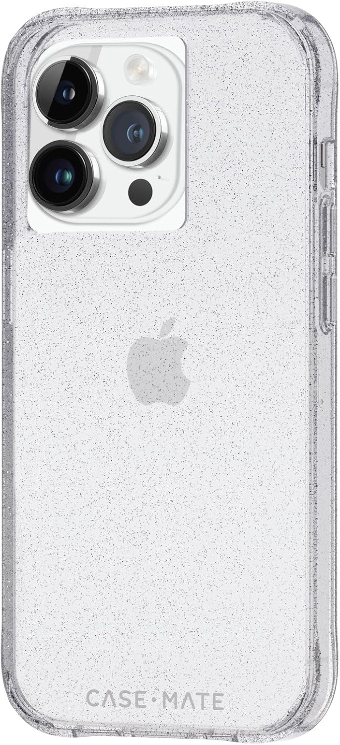 Case-Mate Durchsichtige Kristall-Schutzhülle für iPhone 14 Pro – 3 m Fallschutz, kabelloses Laden ko