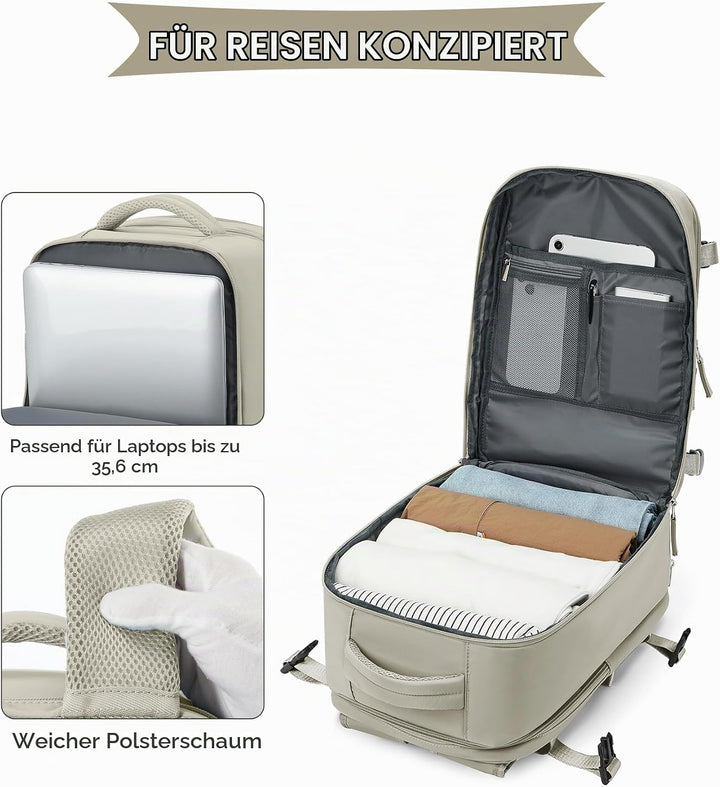 SZLX Grosser Reiserucksack Damen,Ryanair Handgepäck 40x20x25 Rucksack Easyjet Cabin Bag Rucksack Was