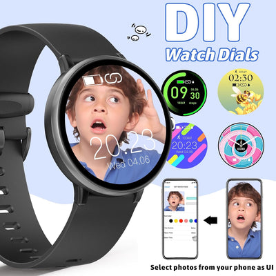 Smartwatch Kinder Jungen Mädchen, Aktivitäts Tracker Uhr IP68 wasserdichte, 19 Sportmodi, Herzfreque