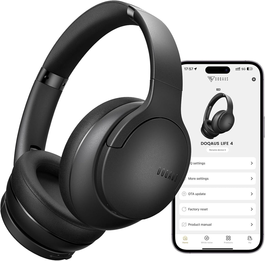 DOQAUS Bluetooth Kopfhörer Over Ear, 90 Stunden Spielzeit Kopfhörer Kabellos Bluetooth mit App-Steue