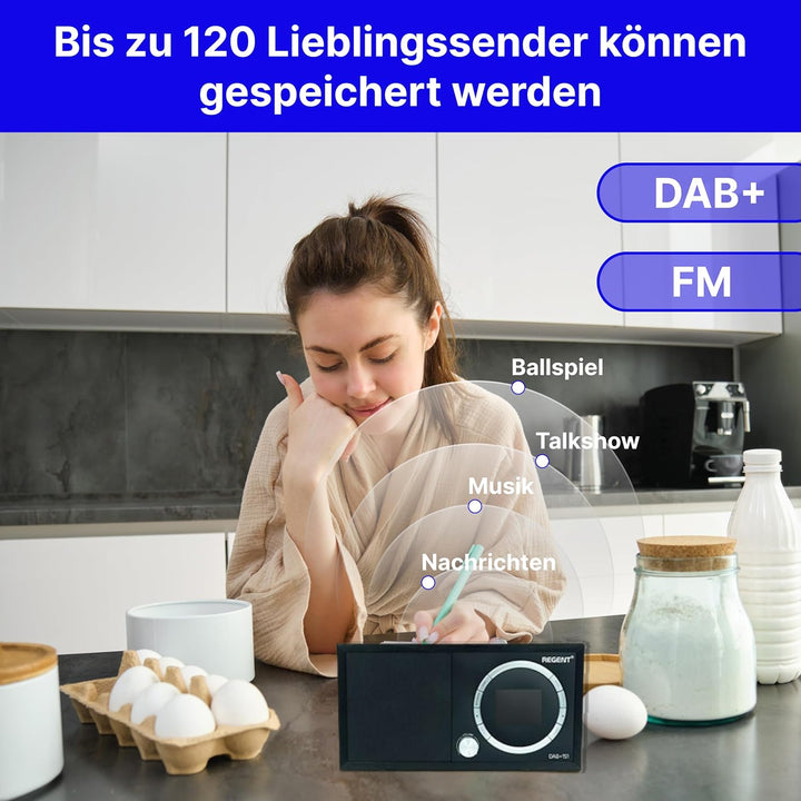 Ferguson Regent Dab+151 Digitalradio DAB Plus Radio mit Bluetooth Lautsprecher FM/DAB/DAB+ Radio UKW