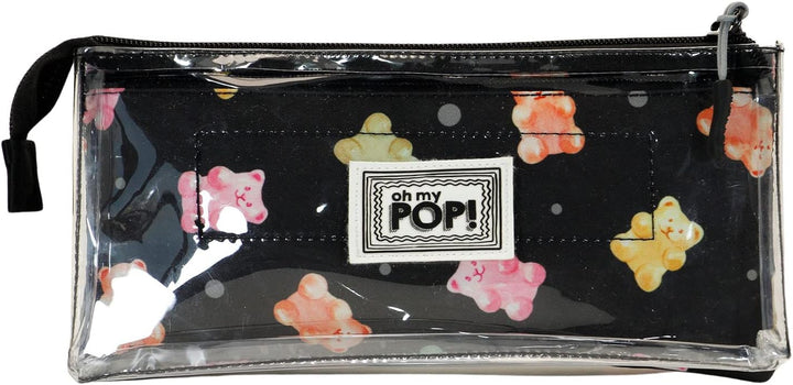 Oh My Pop! Transparentes Federmäppchen mit DREI Fächern Gummy, Gummy