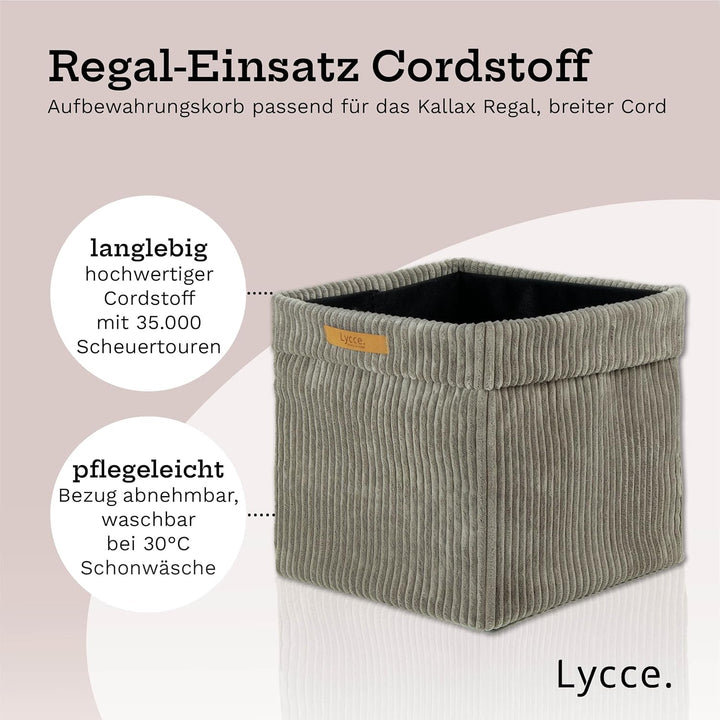 Lycce Kallax Box Cord, Faltbox + abnehmbarer Bezug | taupe Taupe 1 Stück, Taupe 1 Stück