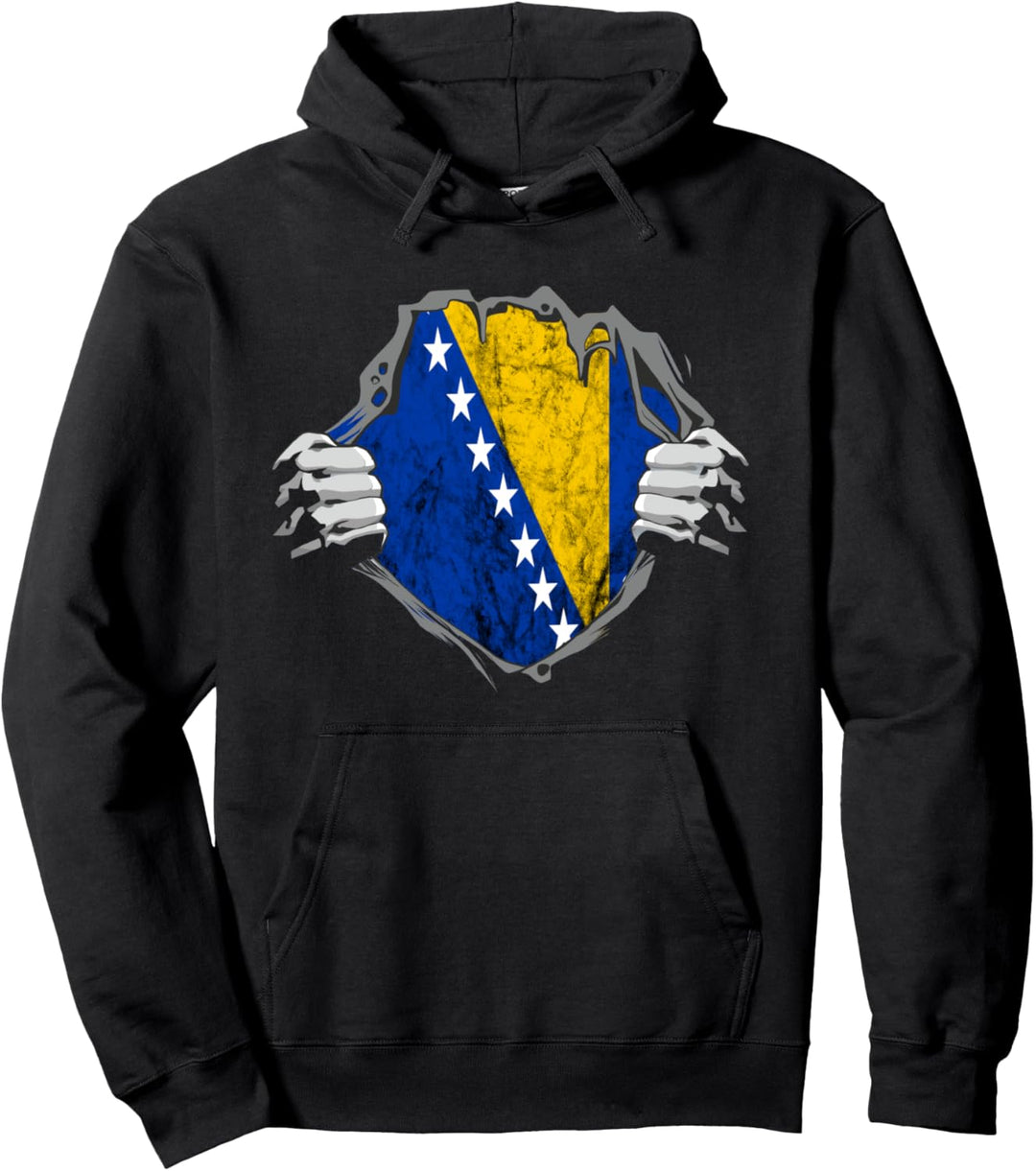 Bosnier Brust Bosnien Herzegowina Flagge Balkan Stolz Pullover Hoodie