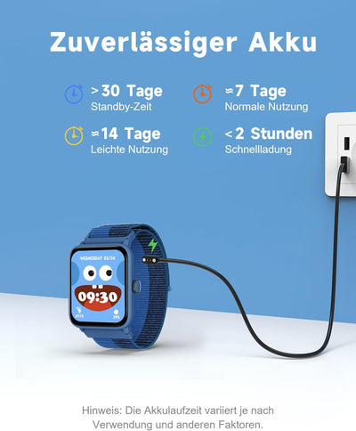 BIGGERFIVE Smartwatch Kinder, Fitness Tracker Uhr Digitale Fitnessuhr mit Schrittzähler, 24/7 Puls,