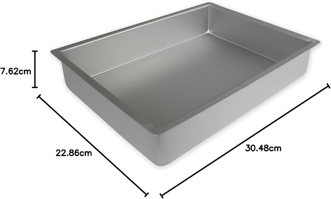 PME Längliche Aluminium-Backform 22,9 x 30,4 x 7,6 cm, 22,9 x 30,4 x 7,6 cm