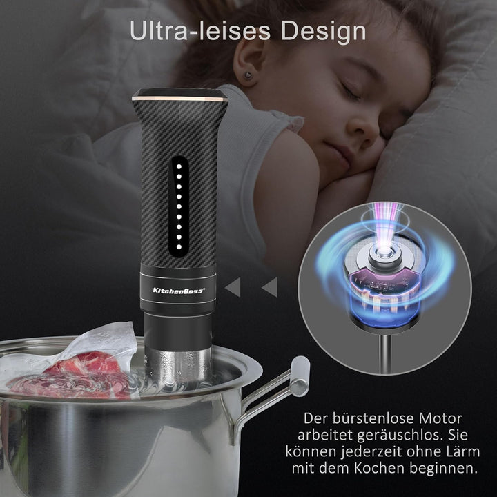 Sous Vide Garer Stick Präzisionskocher Präziser: KitchenBoss G300T Temperatureinstellung IPX7 Wasser