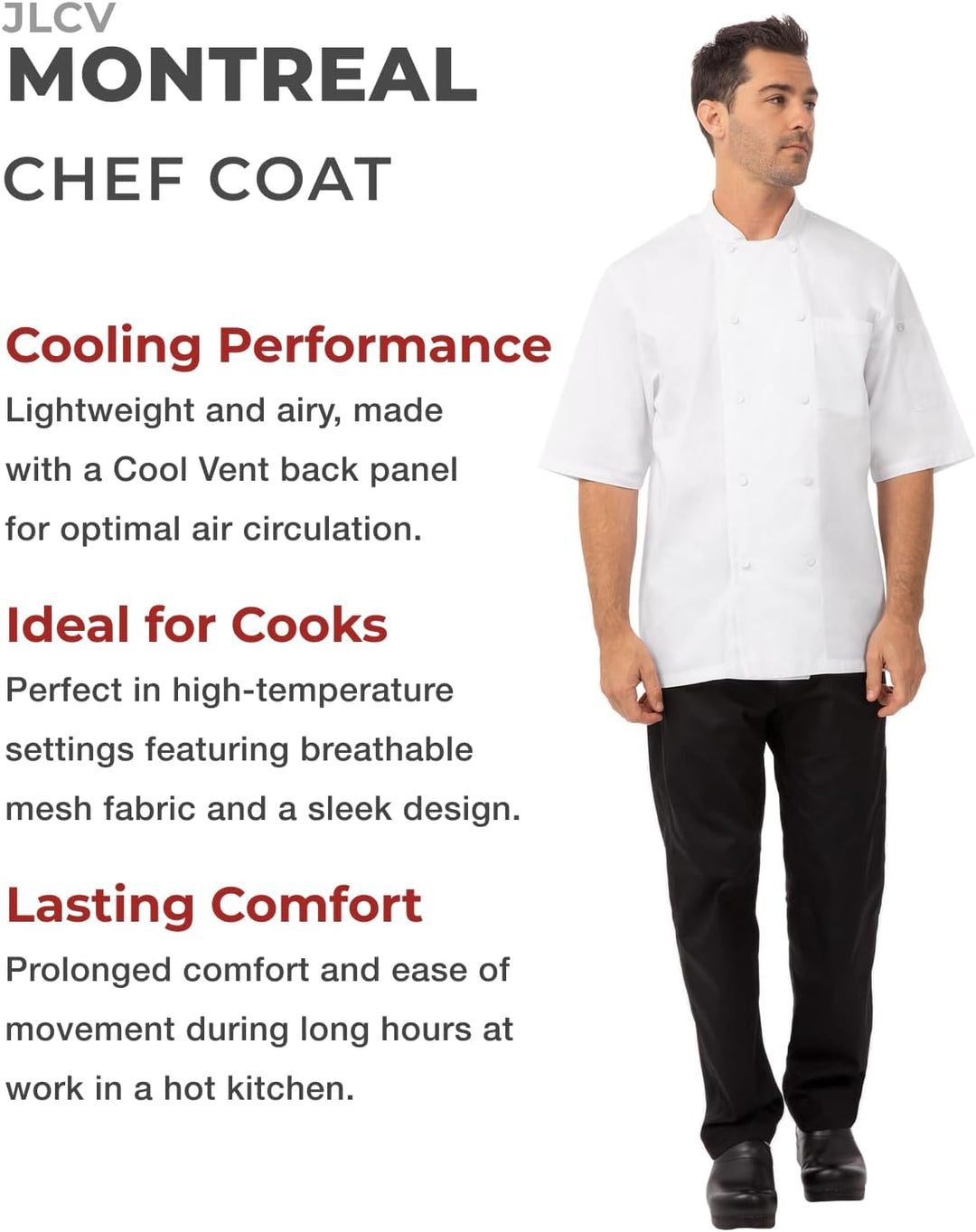 Chef Works Herren Montreal Cool Vent Chef Coat Kochjacke 35-36 Weiss (Off-White 2040), 35-36 Weiss (
