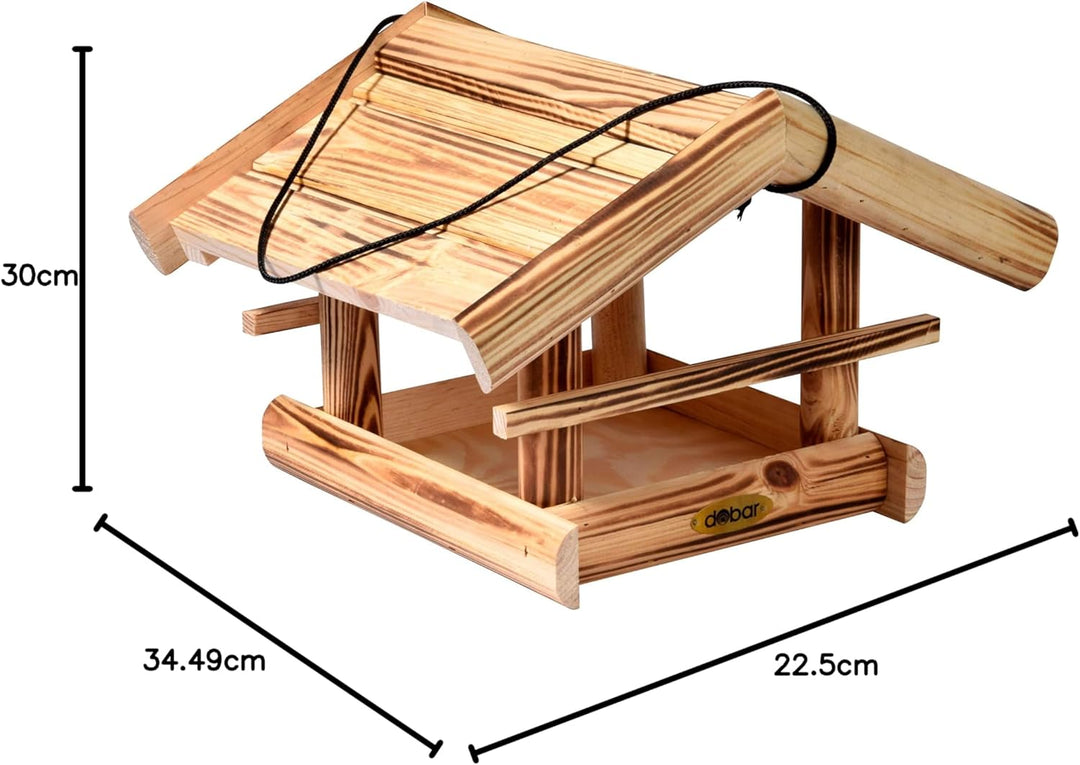 dobar® Green Label 18010FSCe Vogelfutterhaus Quemado hängend - Futterhaus aus Massiv-Holz - Futterst