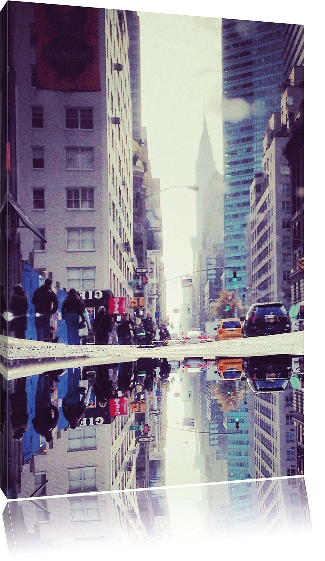 New York Times Square, Format: 100x70 auf Leinwand, XXL riesige Bilder fertig gerahmt mit Keilrahmen