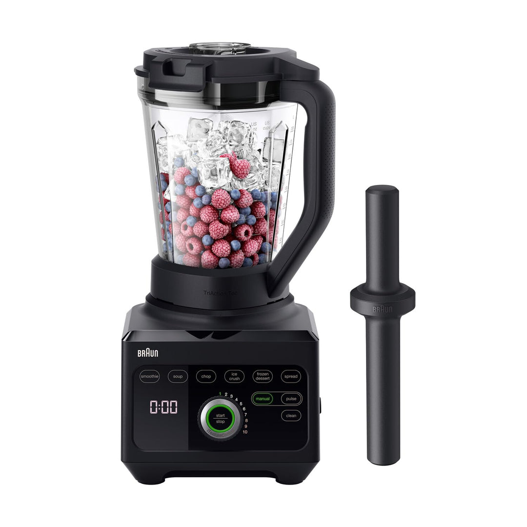 Braun Hochleistungsmixer PowerBlend 9 JB9040 – Standmixer mit Glas-Mixkrug, 18 Mixprogramme, 10 Gesc