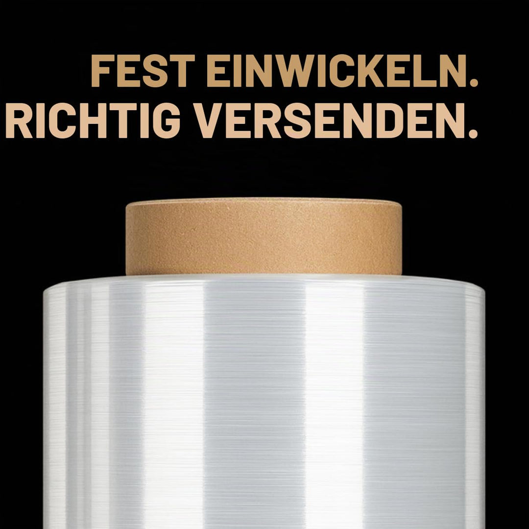 Verpacking Mini-Stretchfolie 23my stark 100mm x 150m 40 Rollen + 1 Abroller reissfest, dehnbar & zuv