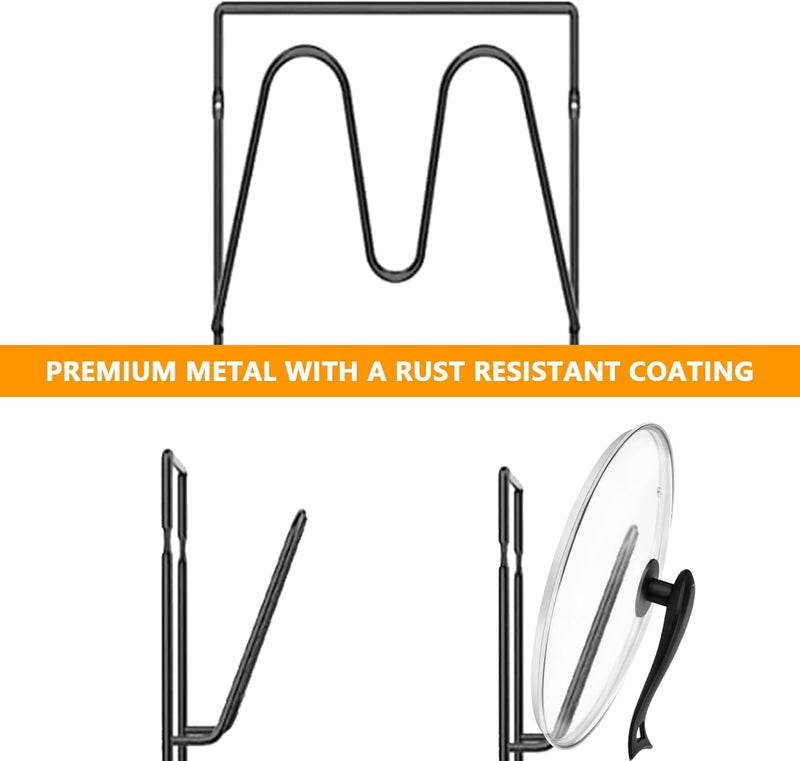 Aisny Topfdeckelhalter, Selbstklebender Topf- und Pfannendeckelhalter 3 Schlitzen, 2 Stück Topfdecke
