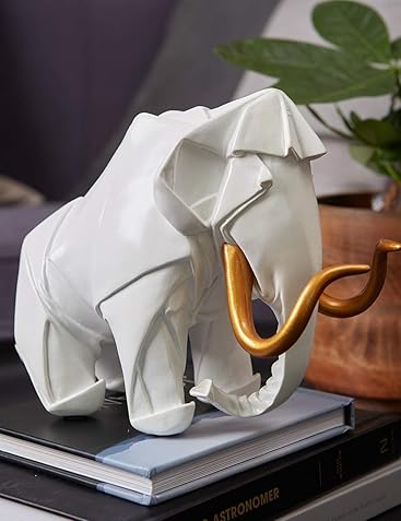 Amoy-Art Modern Dekor Skulptur Mammut Figuren Dinosaurier Statue Tier Geschenk Wohnzimmer Kunst Poly