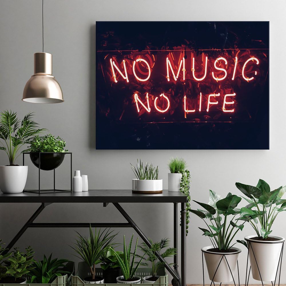 Feeby. Wandbilder - 1 Teilig- 78x118 cm - Bilder Kunstdrucke Deko Panel, TYPOGRAFIE, MUSIK, ROT, 78x