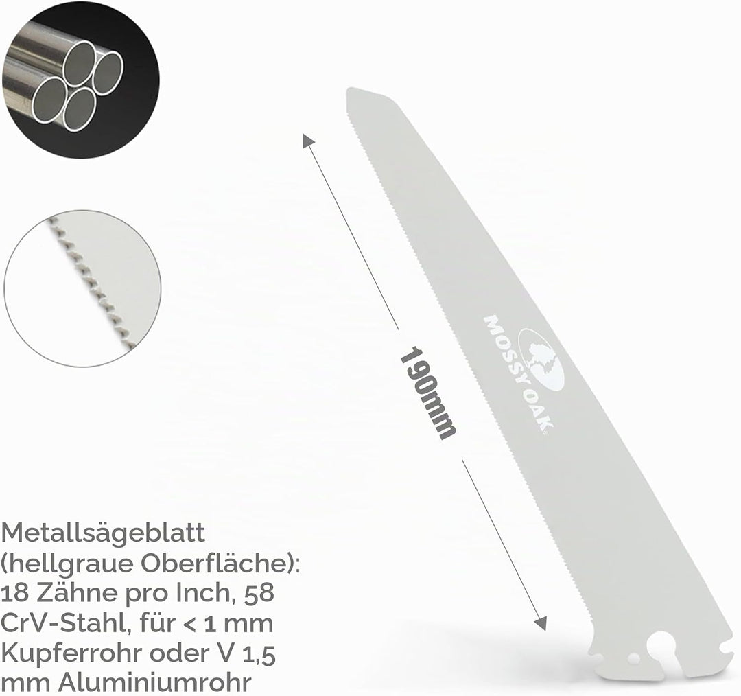 Mossy Oak 6-tlg. Sägeblatt Set, Ersatzklingen für Mossy Oak 3 in 1 Handsäge, 190mm Sägeblätter Set S