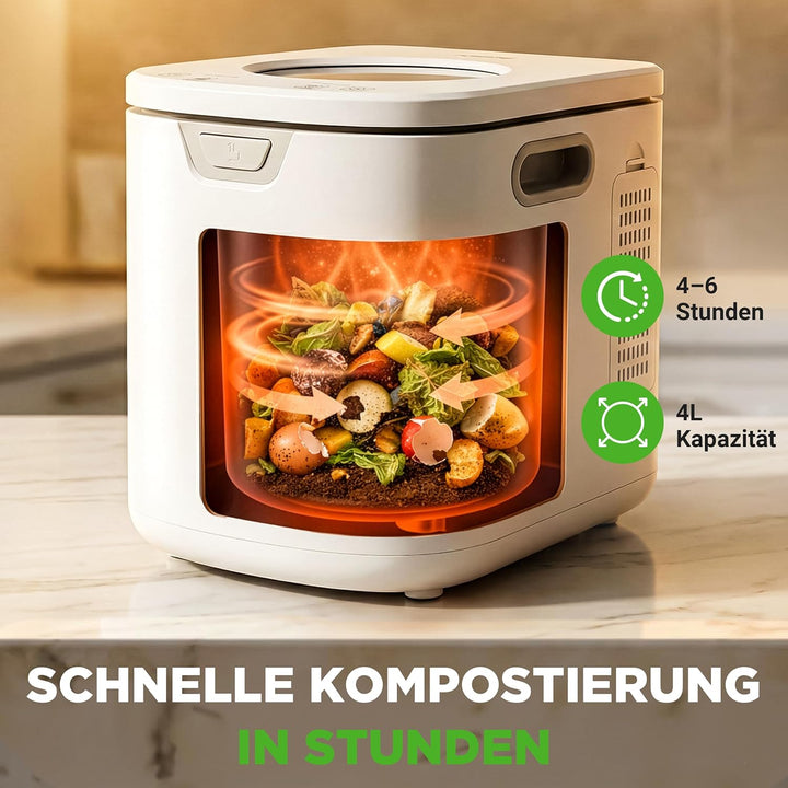 NutriChef Elektrischer Küchenkomposter - Indoor Lebensmittelabfälle Komposter Mülleimer, Geruchloses