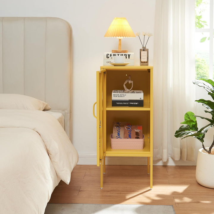 [en.casa] Nachtschrank Hausjärvi Nachttisch 82 x 35 x 35 cm Nachtkästchen Beistelltisch mit 1 Tür Me