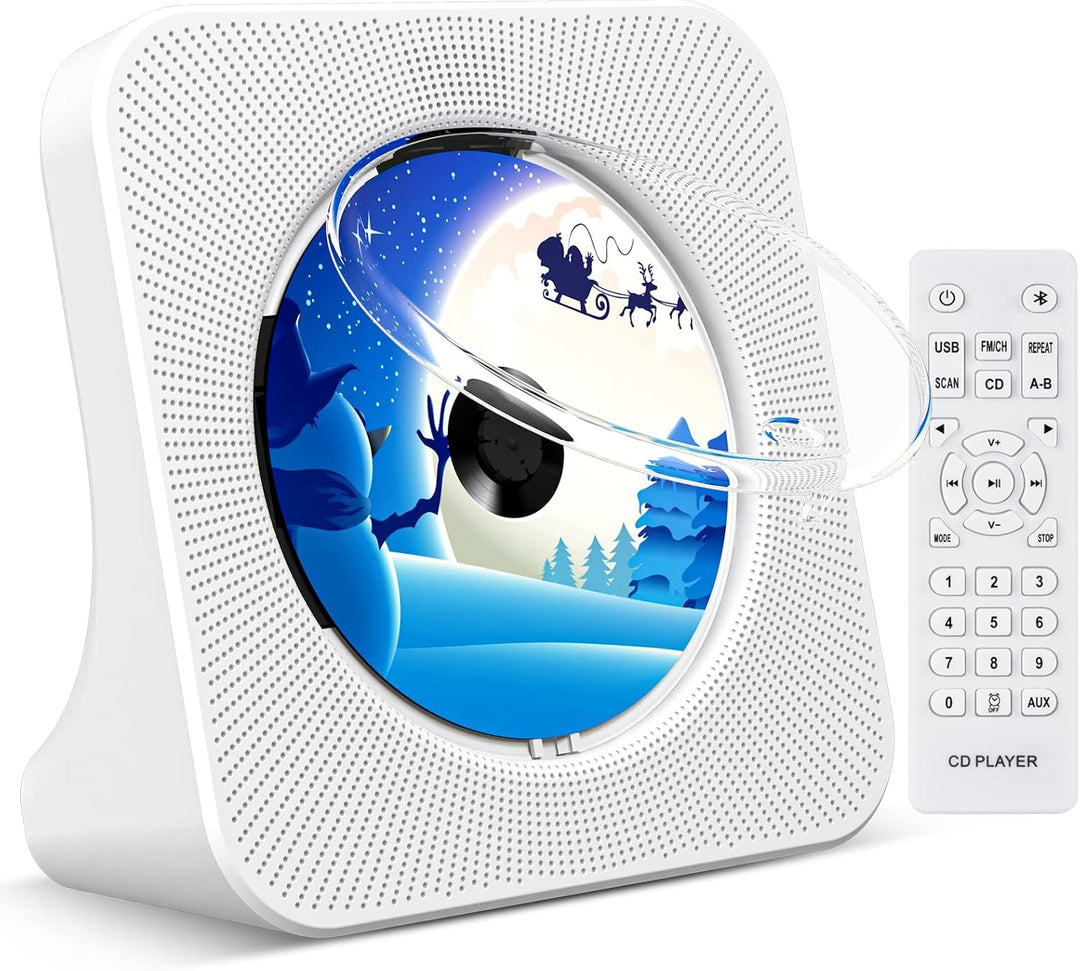 KOVCDVI CD Player mit Lautsprecher CD Player Bluetooth 5.0 CD-Player Desktop mit Fernbedienung Staub