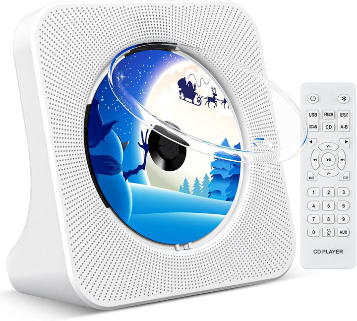 KOVCDVI CD Player mit Lautsprecher CD Player Bluetooth 5.0 CD-Player Desktop mit Fernbedienung Staub