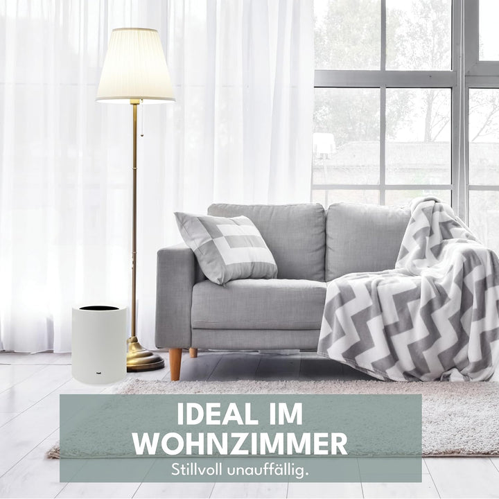 12L Mülleimer Weiss Matt – Vielseitiger Badezimmer Papierkorb & WC Mülleimer, Eleganter Büro Mülleim
