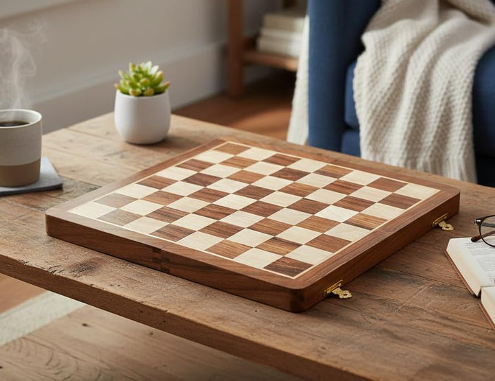 Stonkraft Collectible Acasia Wood Wooden Chess Game Board Without Pieces (14 X 14 Inches) Holz, Holz